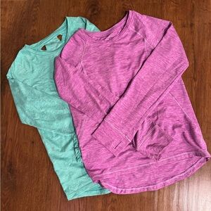 Champion Pink and Teal Long Sleeve Tops